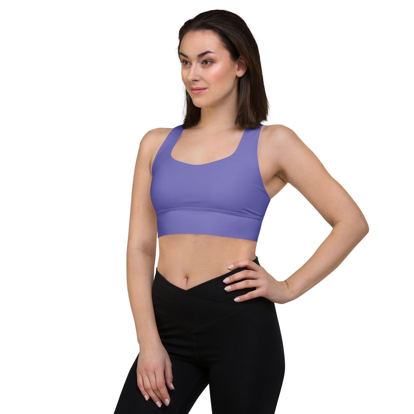 High Support Longline Sports Bra Purple